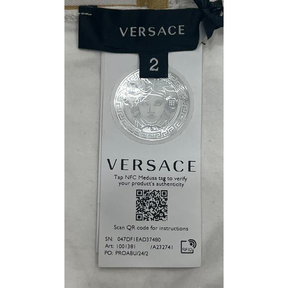 M2-39 VERSACE Women's Greca Panties Triangle Bikini Cotton White Size 2/Small - Picture 5 of 10